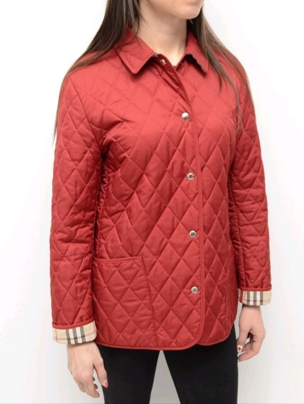 Burberry Quilted Light Weight Snap-Front Jacket